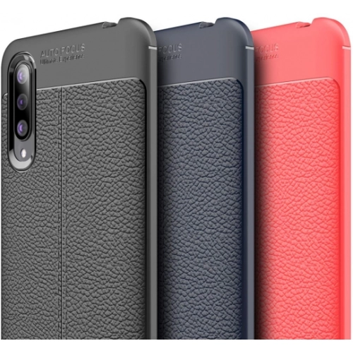 Xiaomi Mi 9 Lite Kılıf Deri Görünümlü Lüks Parmak İzi Bırakmaz Niss Silikon Kapak - Lacivert