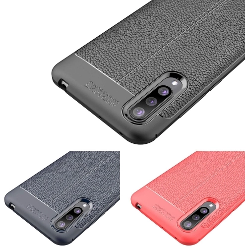 Xiaomi Mi 9 Lite Kılıf Deri Görünümlü Lüks Parmak İzi Bırakmaz Niss Silikon Kapak - Siyah