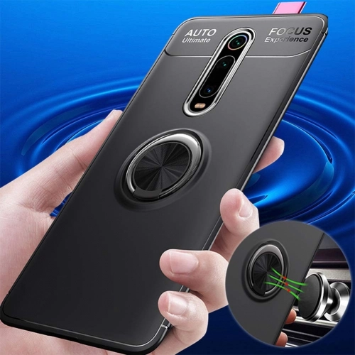 Xiaomi Mi 9T Kılıf Renkli Silikon Yüzüklü Standlı Auto Focus Ravel Kapak - Mavi
