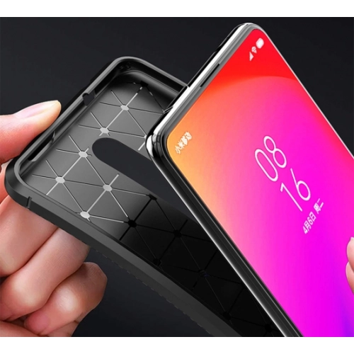 Xiaomi Mi 9T Kılıf Silikon Parmak İzi Bırakmayan Karbon Soft Negro Kapak - Siyah