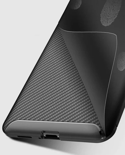 Xiaomi Mi 9T Kılıf Karbon Serisi Mat Fiber Silikon Negro Kapak - Siyah