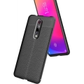 Xiaomi Mi 9T Kılıf Deri Görünümlü Lüks Parmak İzi Bırakmaz Niss Silikon Kapak - Lacivert
