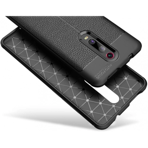 Xiaomi Mi 9T Kılıf Deri Görünümlü Lüks Parmak İzi Bırakmaz Niss Silikon Kapak - Lacivert