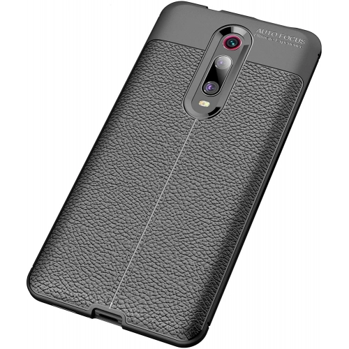 Xiaomi Mi 9T Kılıf Deri Görünümlü Lüks Parmak İzi Bırakmaz Niss Silikon Kapak - Lacivert