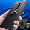 Xiaomi Mi 9T Pro Kılıf Renkli Silikon Yüzüklü Standlı Auto Focus Ravel Kapak - Siyah