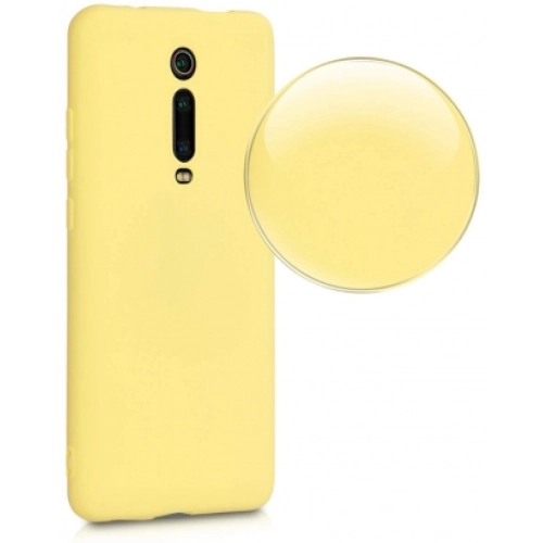 Xiaomi Mi 9T Pro Kılıf İnce Soft Mat Renkli Esnek Silikon Kapak - Gold