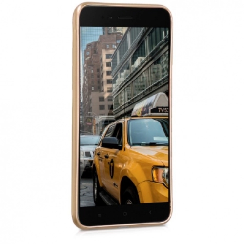 Xiaomi Mi A1 Kılıf İnce Soft Mat Renkli Esnek Silikon Kapak - Gold