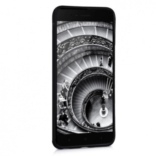 Xiaomi Mi A1 Kılıf İnce Soft Mat Renkli Esnek Silikon Kapak - Siyah