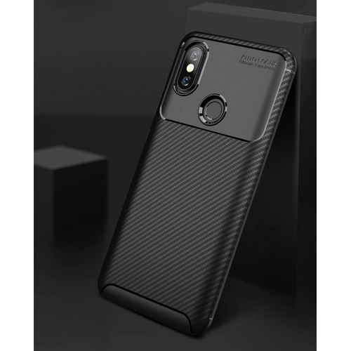 Xiaomi Mi A2 Kılıf Silikon Parmak İzi Bırakmayan Karbon Soft Negro Kapak - Siyah