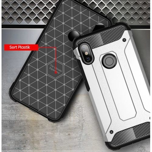 Xiaomi Mi A2 Lite Kılıf Zırhlı Tank Crash Silikon Kapak - Rose Gold