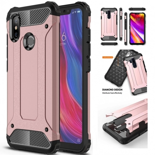 Xiaomi Mi A2 Lite Kılıf Zırhlı Tank Crash Silikon Kapak - Rose Gold