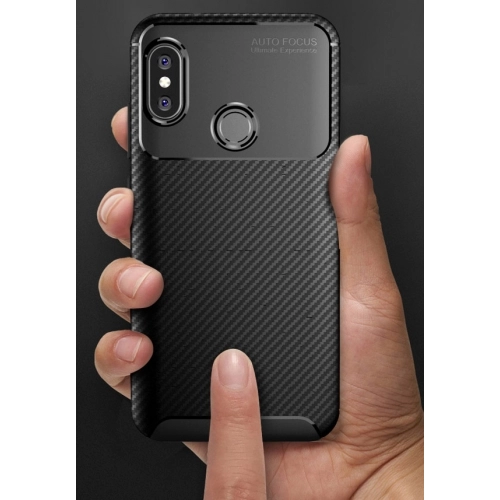 Xiaomi Mi A2 Lite Kılıf Silikon Parmak İzi Bırakmayan Karbon Soft Negro Kapak - Lacivert