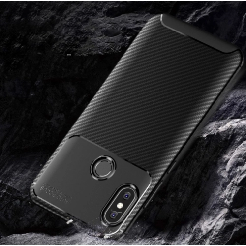 Xiaomi Mi A2 Lite Kılıf Silikon Parmak İzi Bırakmayan Karbon Soft Negro Kapak - Lacivert