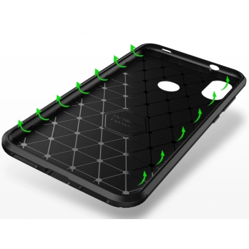 Xiaomi Mi A2 Lite Kılıf Silikon Parmak İzi Bırakmayan Karbon Soft Negro Kapak - Lacivert