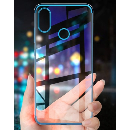 Xiaomi Mi A2 Lite Kılıf Renkli Köşeli Lazer Şeffaf Esnek Silikon - Gold