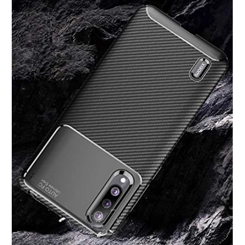 Xiaomi Mi A3 Kılıf Silikon Parmak İzi Bırakmayan Karbon Soft Negro Kapak - Siyah