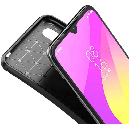 Xiaomi Mi A3 Kılıf Silikon Parmak İzi Bırakmayan Karbon Soft Negro Kapak - Siyah