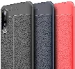 Xiaomi Mi A3 Kılıf Deri Görünümlü Parmak İzi Bırakmaz Niss Silikon - Siyah