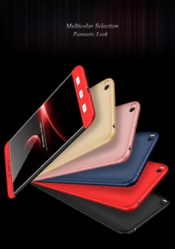 Xiaomi Mi Max 2 Kılıf 3 Parçalı 360 Tam Korumalı Rubber AYS Kapak  - Rose Gold