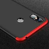 Xiaomi Mi Max 3 Kılıf 3 Parçalı 360 Tam Korumalı Rubber AYS Kapak  - Kırmızı - Siyah