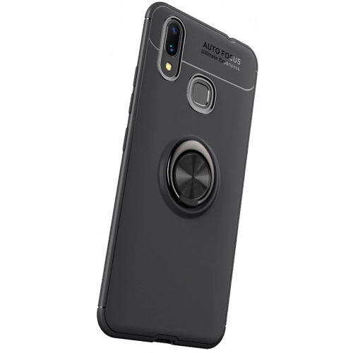 Xiaomi Mi Max 3 Kılıf Renkli Silikon Yüzüklü Standlı Auto Focus Ravel Kapak - Mavi