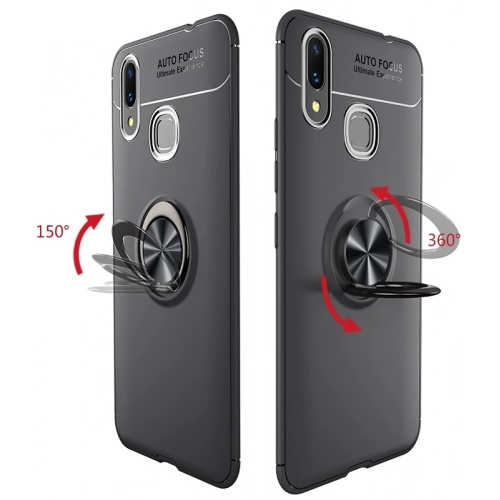 Xiaomi Mi Max 3 Kılıf Renkli Silikon Yüzüklü Standlı Auto Focus Ravel Kapak - Rose Gold