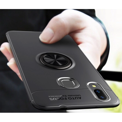 Xiaomi Mi Max 3 Kılıf Renkli Silikon Yüzüklü Standlı Auto Focus Ravel Kapak - Mavi