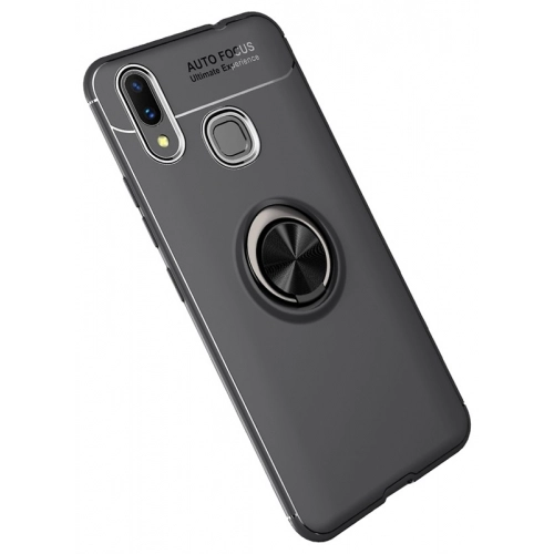 Xiaomi Mi Max 3 Kılıf Renkli Silikon Yüzüklü Standlı Auto Focus Ravel Kapak - Mavi