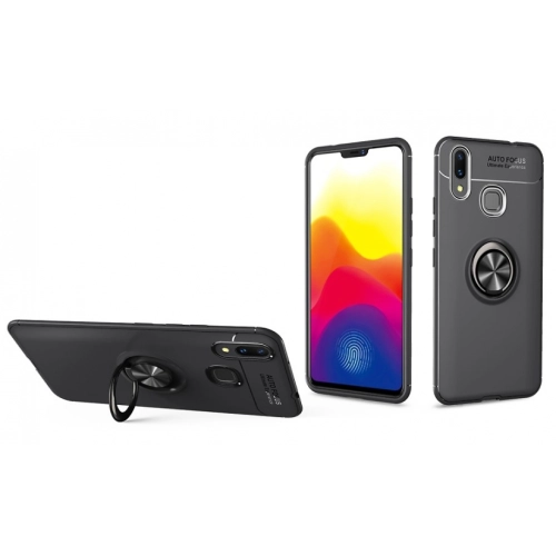 Xiaomi Mi Max 3 Kılıf Renkli Silikon Yüzüklü Standlı Auto Focus Ravel Kapak - Mavi