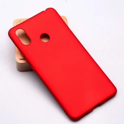 Xiaomi Mi Max 3 Kılıf İnce Mat Esnek Silikon - Kırmızı