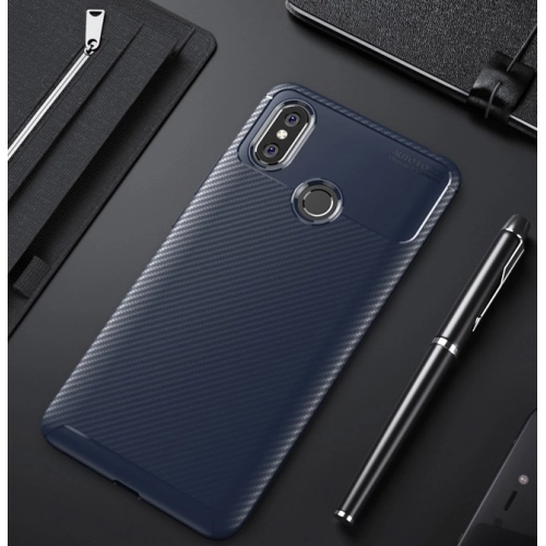 Xiaomi Mi Max 3 Kılıf Silikon Parmak İzi Bırakmayan Karbon Soft Negro Kapak - Siyah