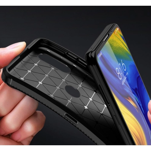 Xiaomi Mi Mix 3 Kılıf Silikon Parmak İzi Bırakmayan Karbon Soft Negro Kapak - Siyah