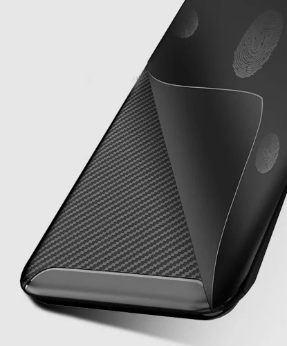 Xiaomi Mi Mix 3 Kılıf Karbon Serisi Mat Fiber Silikon Negro Kapak - Siyah