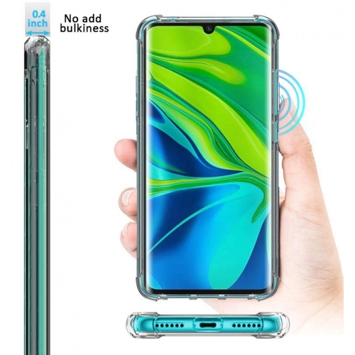 Xiaomi Mi Note 10 Kılıf Silikon Köşe Korumalı Airbag Darbe Emici Kapak - Şeffaf