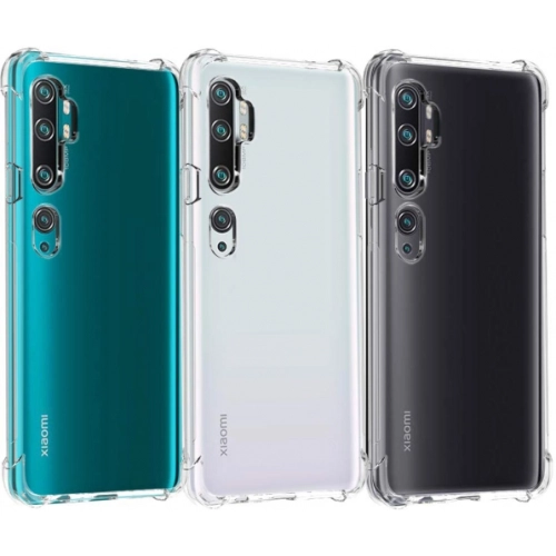 Xiaomi Mi Note 10 Kılıf Silikon Köşe Korumalı Airbag Darbe Emici Kapak - Şeffaf
