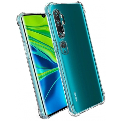 Xiaomi Mi Note 10 Kılıf Silikon Köşe Korumalı Airbag Darbe Emici Kapak - Şeffaf