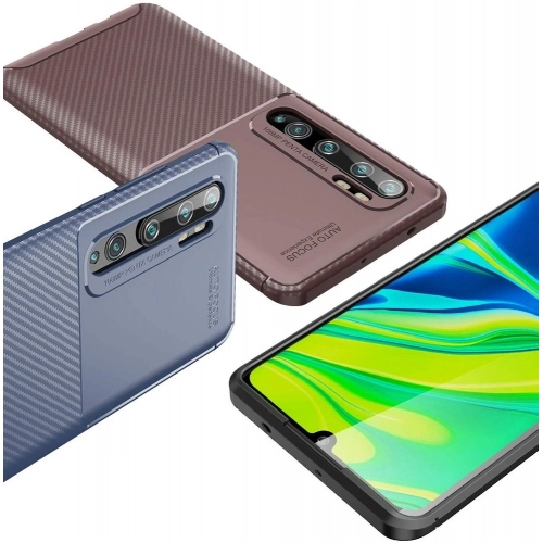 Xiaomi Mi Note 10 Kılıf Silikon Parmak İzi Bırakmayan Karbon Soft Negro Kapak - Siyah