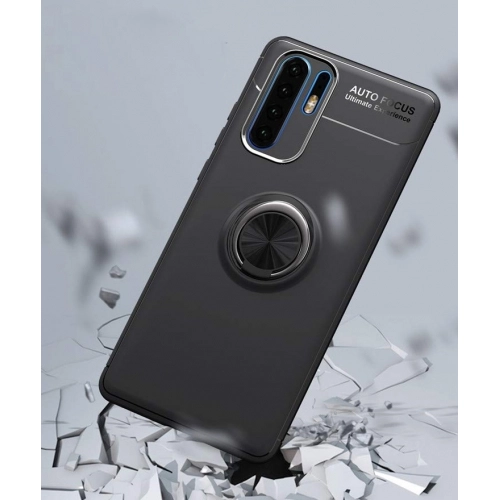 Xiaomi Mi Note 10 Pro Kılıf Renkli Silikon Yüzüklü Standlı Auto Focus Ravel Kapak - Mavi - Siyah