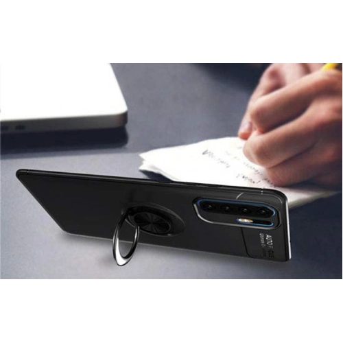 Xiaomi Mi Note 10 Pro Kılıf Renkli Silikon Yüzüklü Standlı Auto Focus Ravel Kapak - Kırmızı