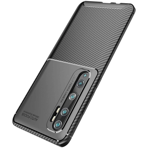 Xiaomi Mi Note 10 Pro Kılıf Silikon Parmak İzi Bırakmayan Karbon Soft Negro Kapak - Siyah