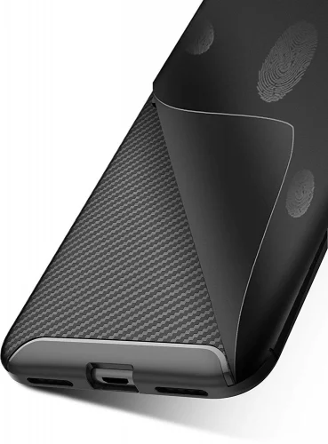 Xiaomi Mi Play Kılıf Karbon Serisi Mat Fiber Silikon Negro Kapak - Siyah