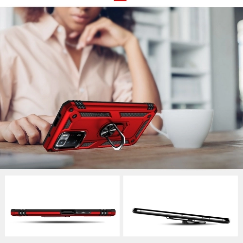 Xiaomi Poco X3 GT Kılıf Silikon Zırhlı Standlı Yüzüklü Mıknatıslı Tank Kapak - Lacivert