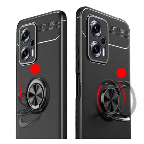 Xiaomi Poco X4 GT Kılıf Renkli Silikon Yüzüklü Standlı Auto Focus Ravel Kapak - Mavi