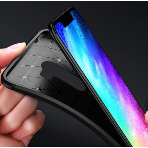 Xiaomi Pocophone F1 Kılıf Silikon Parmak İzi Bırakmayan Karbon Soft Negro Kapak - Siyah