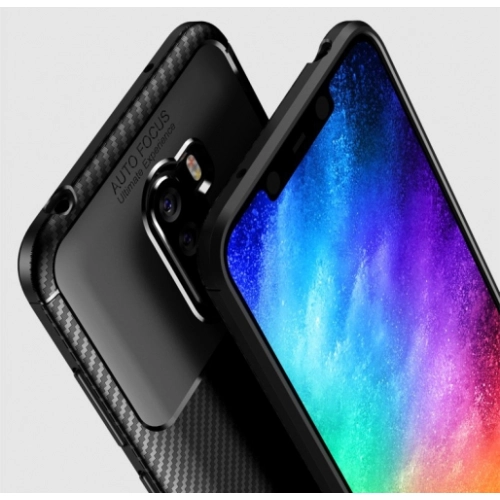 Xiaomi Pocophone F1 Kılıf Silikon Parmak İzi Bırakmayan Karbon Soft Negro Kapak - Lacivert