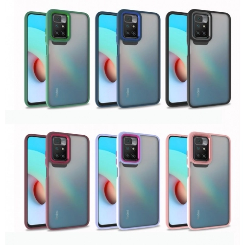 Xiaomi Redmi 10 Kılıf Electro Silikon Renkli Flora Kapak - Mavi