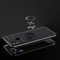 Xiaomi Redmi 10C Kılıf Renkli Silikon Yüzüklü Standlı Auto Focus Ravel Kapak - Siyah