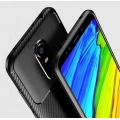 Xiaomi Redmi 5 Plus Kılıf Silikon Parmak İzi Bırakmayan Karbon Soft Negro Kapak - Lacivert