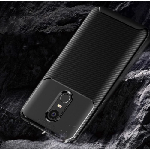 Xiaomi Redmi 5 Plus Kılıf Silikon Parmak İzi Bırakmayan Karbon Soft Negro Kapak - Lacivert