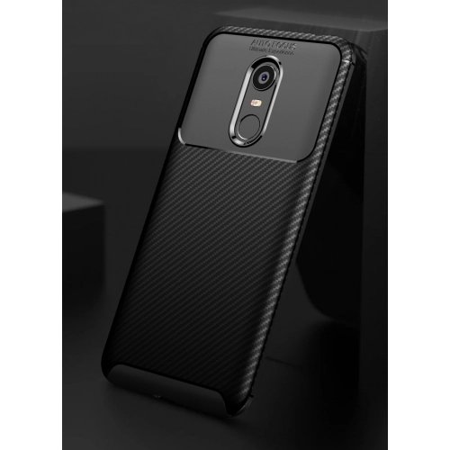 Xiaomi Redmi 5 Plus Kılıf Silikon Parmak İzi Bırakmayan Karbon Soft Negro Kapak - Lacivert